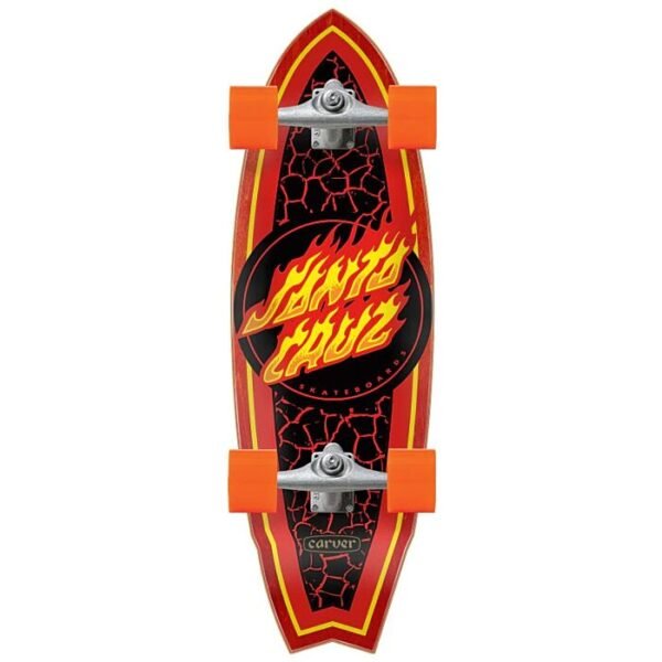 SANTA CRUZ FLAME DOT SHARK SURF SKATE 9.8