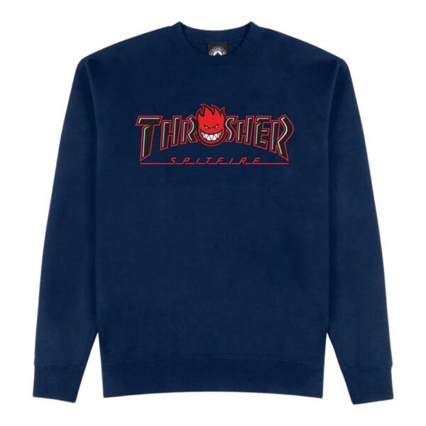THRASHER X SPITFIRE BIG HEAD OUTLINE CREWNECK